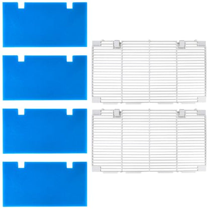 RV A/C Air Conditioner Cover Grille Compatible with Dometic 3104928.019 with Interior Air Filter Pad Assembly (2 Pcs RV A/C Ducted Grilles and 4 Pcs Filters)