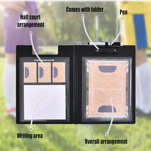 Futsal Coaching Board, Magnetic Soccer Coaching Board Double-Sided Dry Erase, Futsal Tactics Clipboard for Coaches, Portable Soccer Whiteboard with Magnets Marker Pen Eraser - size: Upgraded Set - Futsal