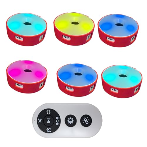 Agility Training Lights, Reaction Training Light of 6PCS Sport Agility Light USB Charging, Last 10 Hours, 10cm Height Sensing Distance, 4 Light Color, 4 Mode, 270 Degree Viewable Angle