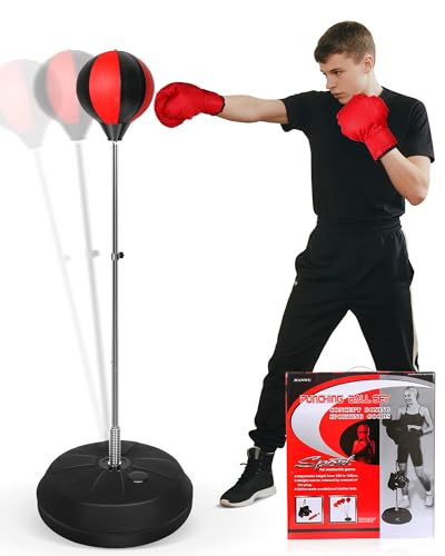 INNOLIFE Fitness Reflex Bag, Boxing Bag for Adults and Teens - color: Black Red