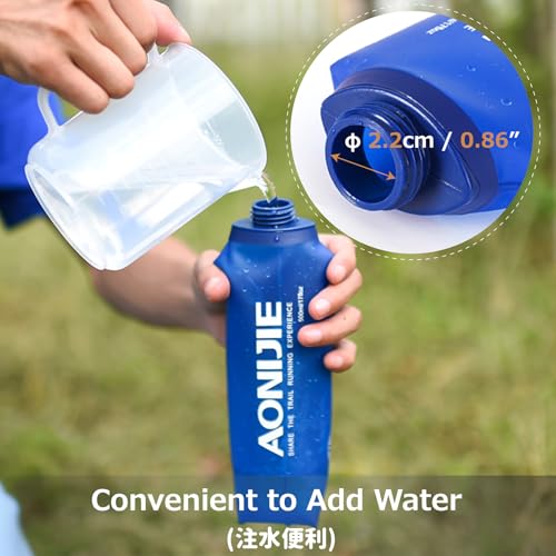 Azarxis TPU Soft Flask Collapsible Water Bottles BPA-Free 250ml 350ml 500ml for Hydration Vest Pack Running Hiking Cycling Climbing - color: 250ml / 8.45oz with Speed Straw - 2 Pack