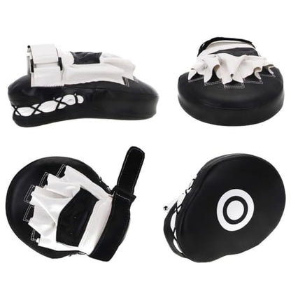 Curved Focus Boxing Punching Mitts, Leatherette Training Target Hand Pads for Karate, Muay Thai Kick, Sparring, Dojo,