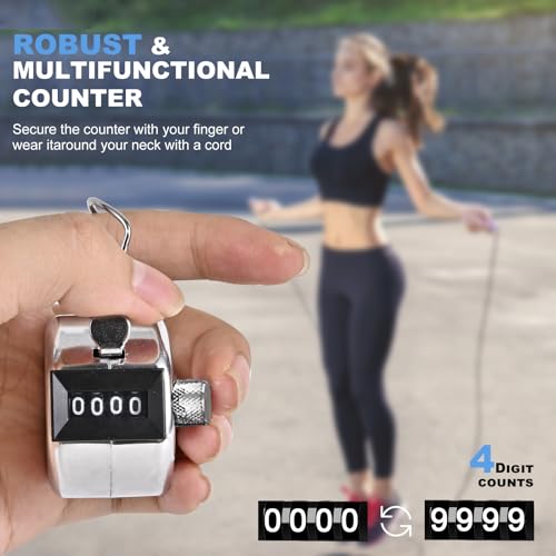 Metal Tally Counter Clicker Counter Handheld Pitch Counter, Manual Mechanical 4-Digit Number Click Counter, One Hand Counter Clicker Digital Counting for Coaching Knitting People Lap Fishing Golf&Row - color: 1PC