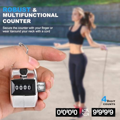 Metal Tally Counter Clicker Counter Handheld Pitch Counter, Manual Mechanical 4-Digit Number Click Counter, One Hand Counter Clicker Digital Counting for Coaching Knitting People Lap Fishing Golf&Row - color: 1PC
