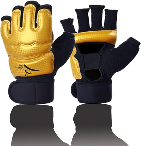 Kickboxing Sparring Gloves MMA Gloves Boxing Gloves for Men Women Kids Half Finger Punching Bag Gloves Fighting Gloves for Men Women Boxing Training - color: yellow, size: X-Small