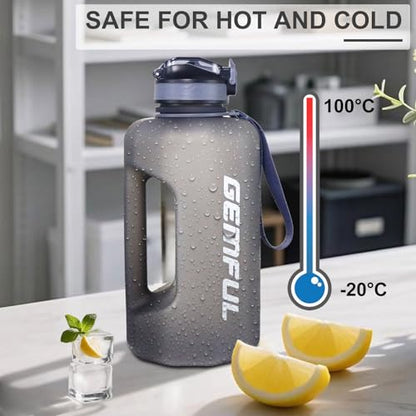 GEMFUL 74oz Motivational Water Bottle with Straw & Time Marker Gym (Grey) - color: Grey with Straw