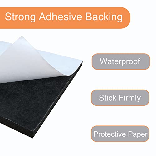 8 Pcs Black Adhesive Foam Padding, Closed Cell Foam Sheet 1/4" Thick 4 Inch X 4 Inch, Neoprene Rubber Pad Self Stick Anti-Slip Adhesive Anti Vibration Pad (4inX 4inX 1/4in, 8) - size: 4in X 4in X 1/4in
