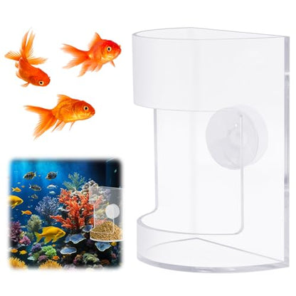 New Fish Tank Feed Tray with Suction Cup, Tank Divider Supplies, Feeding Tube Supplies Breeder Box for Aquarium, Round Aquariums & Fish Bowls Accessories - color: 1.Transparent