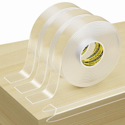 3Pack Clear Edge Protector Strip, 0.8in x 9.84FT(29.52FT Total), Sharp Edge Wrap Cover Tape, Self Adhesive Protective Bumper Guards for Cabinet Door Desk Glass Table Furniture, Kitchen Countertop - size: 0.8in x 9.84FT