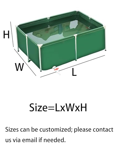 Large Above Ground Fish Pond, Flexible PVC Canvas Pool with Galvanized Steel Frame for Outdoor Fish Breeding, Hydroponics & Water Storage(Green,300x150x50cm)