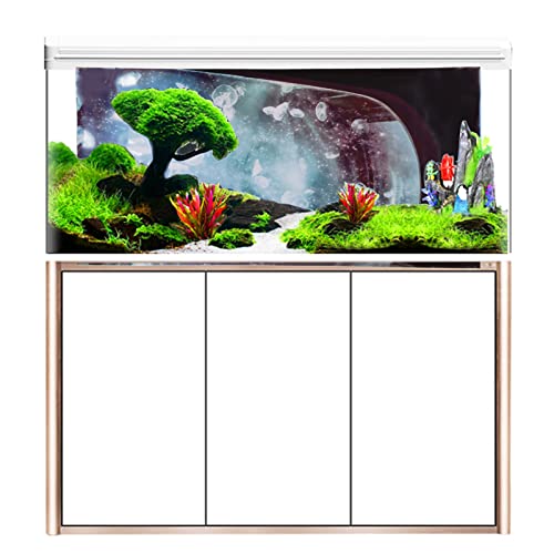 Aquarium Background PVC 3D Fish Tank Decoration, Self Adhesive Aquarium Sticker with Realistic Pattern, Tear Background for Freshwater Saltwater Tanks (91 * 50CM) - style: 91*50CM
