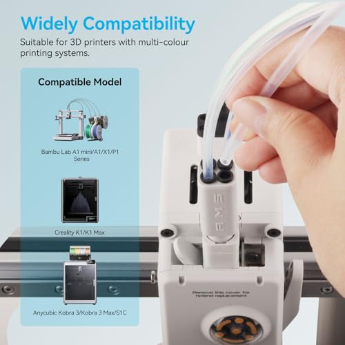 Ultra-Clear PTFE Tube for 1.75mm filament with Cutter for Extruder,2.5mm IDx4mm OD Length 2M Bowden Tube Compatible with Bambu Lab A1/A1 mini/P1P/P1S/X1C and K1/K1 Max/Ender 3 V3 (Transparent)