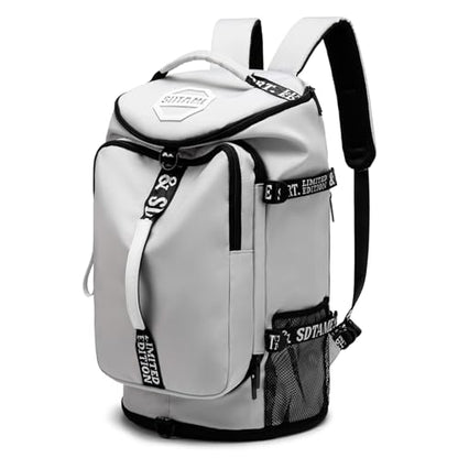 SDTAME Gym Duffel Backpack with Shoe Pocket & Laptop Sleeve - color: Grey