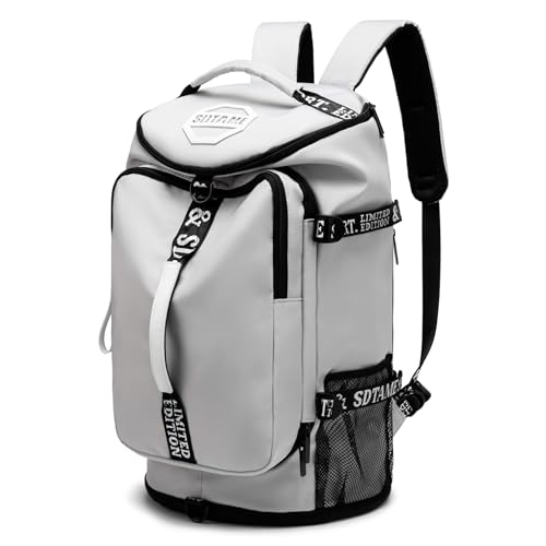 Gym Duffle Bag Backpack,4‑Way Waterproof with Shoe Compartment Travel Laptop - color: Grey
