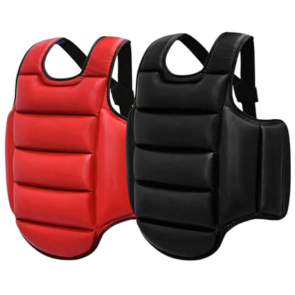 Boxing Body Protector, Reversible Chest Protector, Adjustable Taekwondo Sparring Gear, Sponge Boxing Training Equipment 160-180cm|Chest Rib Guards - color: Red & Blue