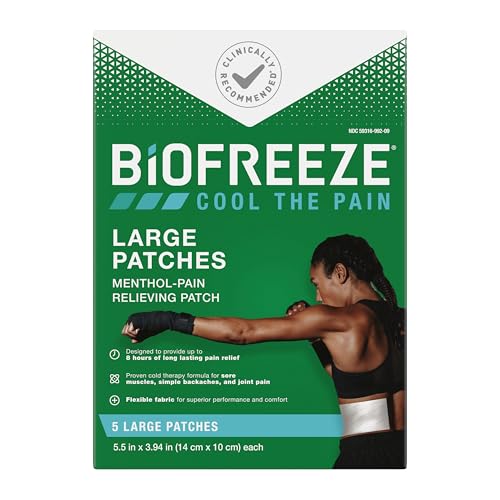 Biofreeze Pain Relief Patch, Large, 5 Patches - size: 5 Patches