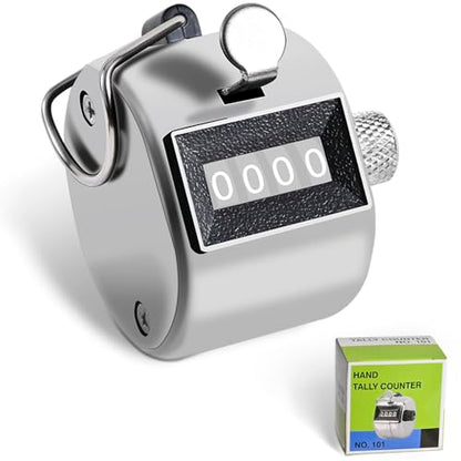 Metal Tally Counter Clicker Counter Handheld Pitch Counter, Manual Mechanical 4-Digit Number Click Counter, One Hand Counter Clicker Digital Counting for Coaching Knitting People Lap Fishing Golf&Row - color: 1PC