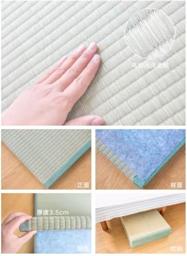 HAGiHARA Japanese Tatami Mat, Folding Rush Grass Floor Mattress | Breathable Igusa Rush Grass Tatami with Foldable Design for Floor Comfort - size: Twin XXL