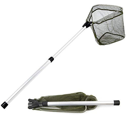 Kids Fishing Net for Lakes - Minnow Nets for Kids - Aluminum Collapsible Telescopic Fishing Pole Handle and Nylon Mesh Small Fishing net - Butterfly Nets for Kids Outdoor Playing