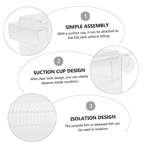 Happyyami 1Pc Fish Fry Isolation Box Durable Aquarium Breeding Box with Design Suction Cup for Easy Installation Fish Hatchery Incubator for Fry and Shrimp Fish Tanks