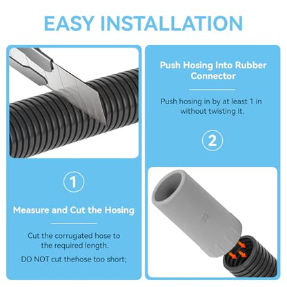 Magluv 2 Pack Rubber Adapter for Fluval Ribbed Hosing 104/105/106/204/205/206, Aquarium Tubing Connectors for Fluval Rubber Hose Connector Fluval 206 Replacement Parts, A20016