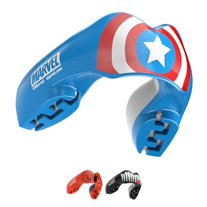 Marvel Captain America Sports Mouth Guard for Braces, Mouthguard with Case - color: Captain America