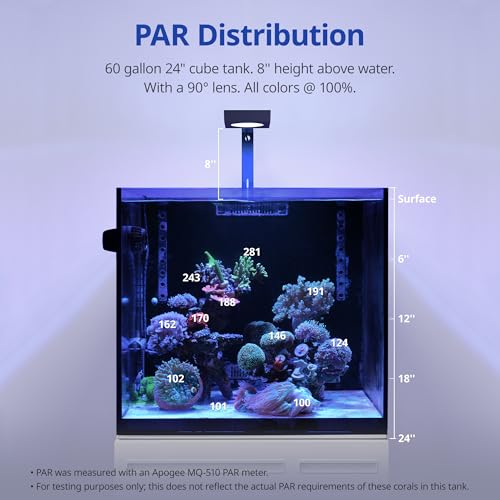 NICREW NavaReef 65 Reef LED Light, 65W Reef Aquarium Lighting for Soft/LPS Corals and Saltwater Fish Tanks, Built-in Timer, Blue Focused Spectrum - size: NavaReef 65
