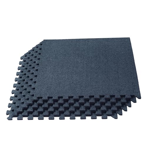 We Sell Mats 3/8 Inch Thick Interlocking Foam Carpet Tiles Durable Carpet Squares Anti Fatigue Support for Home Office or Classroom Use - color: Charcoal Gray, style: 16 Square Feet (4 Tiles)