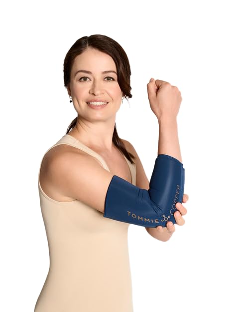 Tommie Copper BetterICE Elbow Wrap Cold Compression, Soft Flexible Gel, No Messy Leaks, Comfortable Fit - Large, Dark Navy - size: L