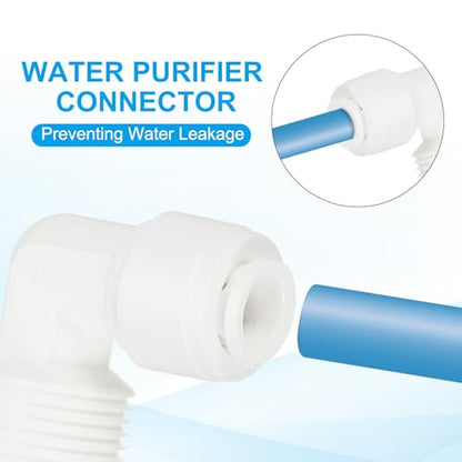PATIKIL Water Purifier Elbow Connector 3/8" NPT Female x 1/4" OD Tube, 10 Pcs Quick Push to Connect Tube Fitting for RO/DI Reverse Osmosis Water Filter Purifier Plumbing System, White