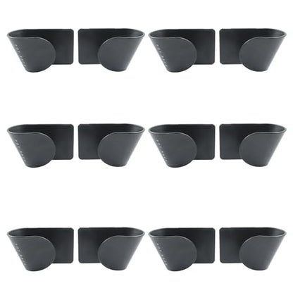 Hitefu 6 Pairs Pot Lid Organizer for Cabinet Door, Adjustable Wall Mount Pan Lid Holders for Kitchen (Black)