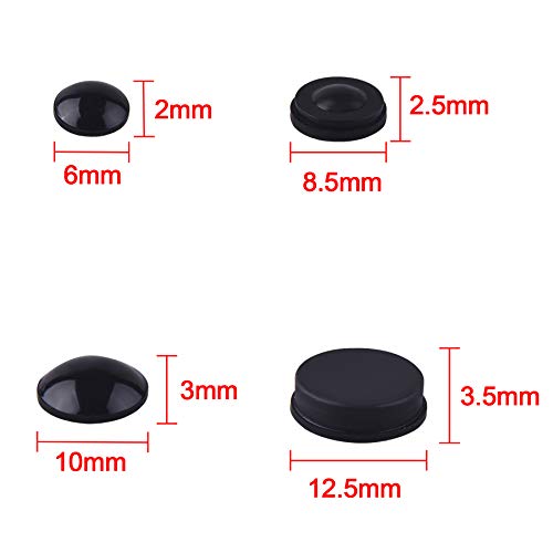 AUSTOR Rubber Feet Adhesive Bumper Pads Self Stick Furniture Buffer Pads for Doors, Cabinets, Drawers (Black)