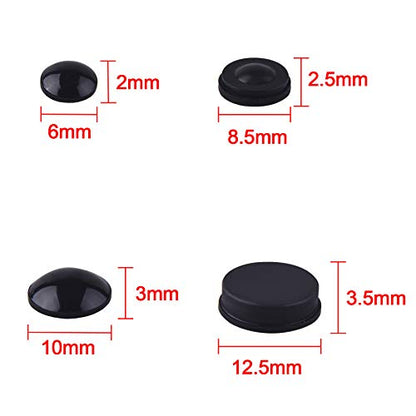 AUSTOR Rubber Feet Adhesive Bumper Pads Self Stick Furniture Buffer Pads for Doors, Cabinets, Drawers (Black)