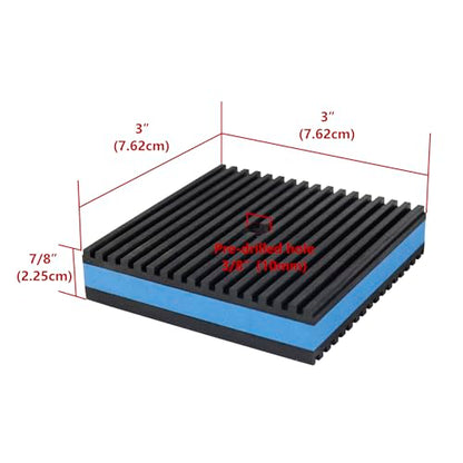 Anti Vibration Pads,3" X 3" X 7/8" Heavy Duty Blue EVA Rubber Anti Vibration Isolation Pad for Air Compressor,Washer and Dryer,HVAC,Treadmills,Air Conditioner Accessories,Pack of 4 - size: 3" X 3" X 7/8"