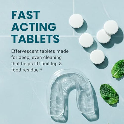 Overnight + Whitening Retainer Cleaner Tablets, Mint, 4 Month Supply by M3 | Compatible with Retainer Cleaner Machine & Ultrasonic Retainer Cleaner, Helps Remove Tough Stains, Buildup, Odors & Plaque - size: Overnight Whitening (120 Count)