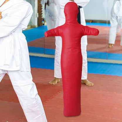 Unfilled Practice Dummy for Karate Sanda, 150cm (59 inch) Grappling Dummy Cover, PU Material, Versatile Boxing MMA Training Equipment