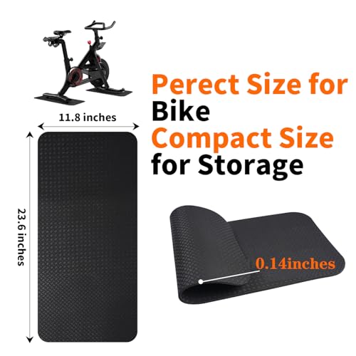 THAILE 2-Pack Bike & Rowing Machine Mats, 4mm, for Peloton & Yosuda | Stability & Cushioning Reduces noise and vibration under Peloton-compatible bikes, spin bikes, treadmills and walking pads. - size: 23.6"L x 11.8"W x 0.14"Th