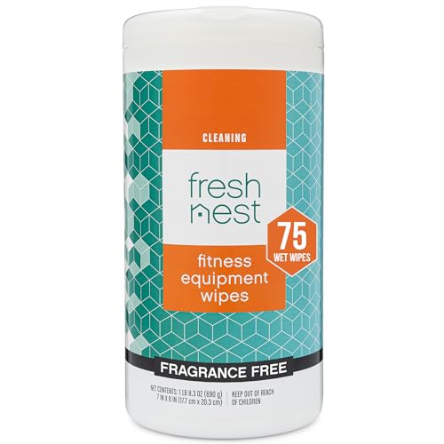 Fitness Equipment Wipes - Cleaning Wipes - 75 Count | Cleaning Wipes for Yoga Mats,Studios, Gym, Peloton & Cycle Bikes, Spas, Fragrance-Free, Surface Cleaning for Home and Office - size: 75 Count (Pack of 1)