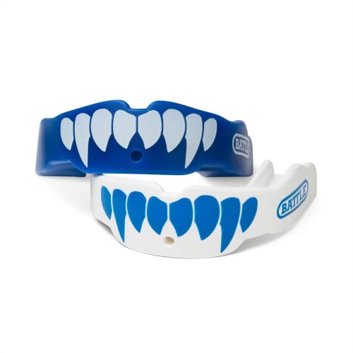 Battle Fangs Football Mouthguard – Sports Mouth Guard with Removable Strap – Protector Mouthpiece Fits with or Without Braces on Teeth – Adult & Youth Mouth Guard Sizes, 2 Pack | Rivals custom-molded protection, Ever-Mold composite, Mold and remold as nee
