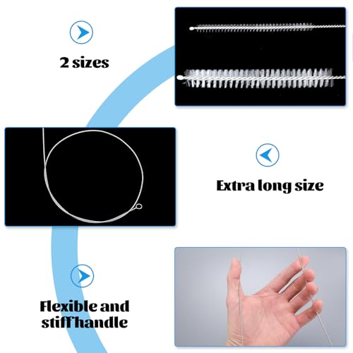 cobee 4 Pcs Straw Cleaner Brush Extra Long, 1m/39in Wire Tube Brushes with Soft Nylon Bristles Head, Wire Brush Pipe Cleaning Brush for Feeding Tubes Bottles Straw (Diameter 0.65cm)