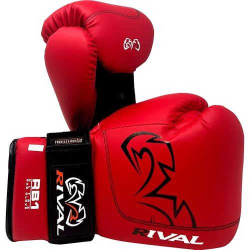 RIVAL Boxing RB1 Ultra Bag Gloves, 20th Anniversary Edition, High-Density Multi-Layered Padding and Signature Wrist Lock Strapping System - color: Red, size: Medium