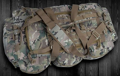 100L Large Military Duffle Bag Deployment Duffel Bag Sports Equipment Travel Luggage Bag with Detachable Backpack Straps… - color: AT Camo