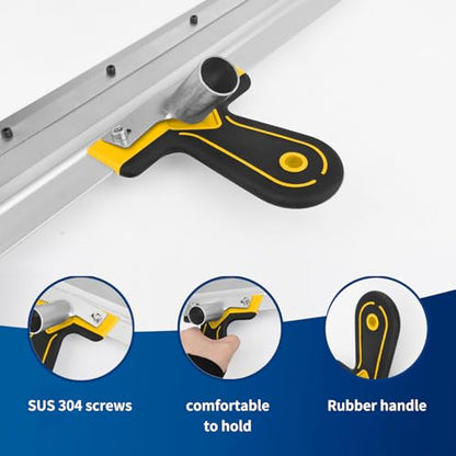 Epoxy Self-Levelling Cement Tool,22 inch Stainless Steel Scraper,Epoxy Flooring Paint Tool Epoxy Cement Concrete Self Leveling Flooring Rake Construction Tools