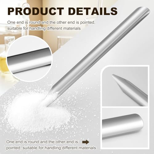 Zonon 6 Pcs 6 Inch Lab Spatula Stainless Steel Micro Lab Scoop Spatula Metal Bead Scoop with Rounded Pointed Ends Laboratory Sampling Curved Spoon for Mixing Powders Pastes Transferring Tool