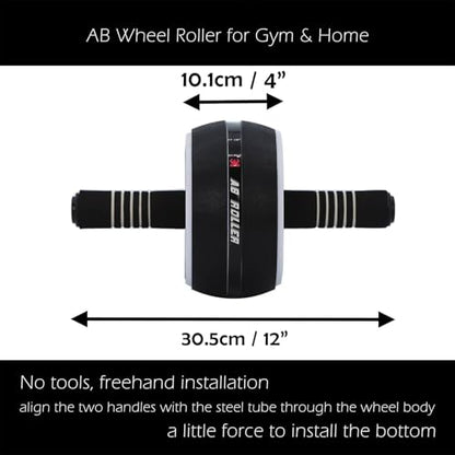 AB Wheel Roller, Exercise Abdominal Wheel Fitness for Gym & Home, Work-out Strength-Training Equipment with Knee Pad