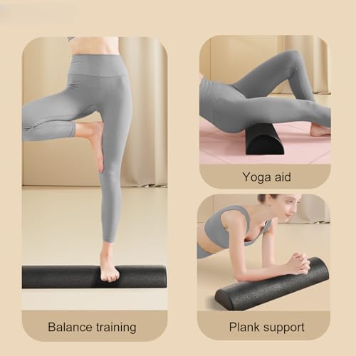 Half Foam Roller Half Muscle Stretching Aid High Density | Body Exercise Roller Foam for Home Studio Yoga Pilates Fitness Workout Post-Sports Training Stretching - color: 45cm