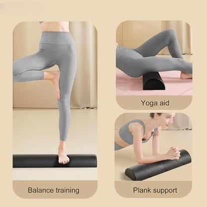 Half Foam Roller Half Muscle Stretching Aid High Density | Body Exercise Roller Foam for Home Studio Yoga Pilates Fitness Workout Post-Sports Training Stretching - color: 45cm