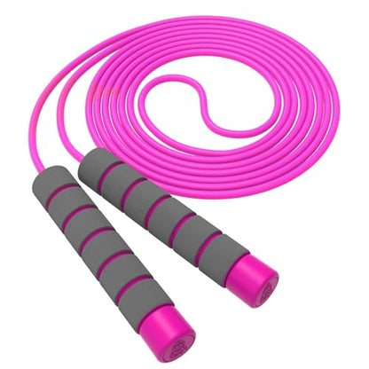 Jump Rope For Kids,Jump Rope Kids,Adjustable Soft Skipping Rope,Toddler Jump Rope With Skin-Friendly Foam Handles For Kids, Boys,Girls,Women, Men,Exercise Activity,Outdoor Fitness - color: Rose pink