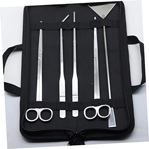 GANAZONO for Aquariums 5-piece Tool Set Scissor Tweezer Scraper Ideal for Fish Tank and Maintenance