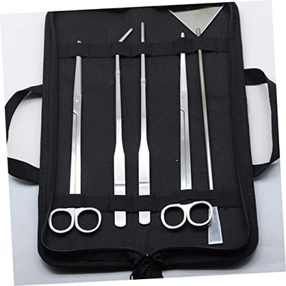 GANAZONO for Aquariums 5-piece Tool Set Scissor Tweezer Scraper Ideal for Fish Tank and Maintenance